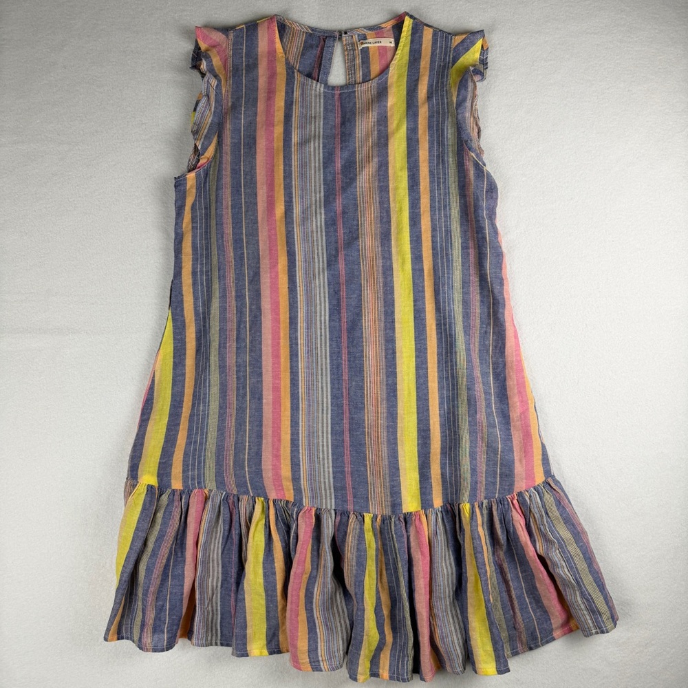 Marine Layer Women's Laney Stripe Flutter Sleeve Mini Dress Multi Medium - Picture 5 of 9